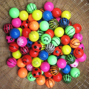 100pcs 25mm Colorful Rubber Bouncy Balls Toys for Kids Floating Elastic Balls