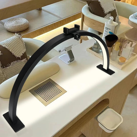 29.5" Dimmable LED Half Moon Table Lamp 39W 2700K-6500K, 3 Modes for Eyelash & Tattoo Artists