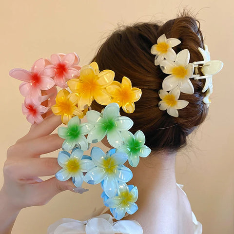 Gradient Sunflower Shark Hair Clip - Beach Vacation Ponytail Braid Styling Tool