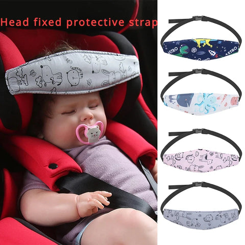 Adjustable Baby Head Support Belt for Car Seat & Stroller - Sleep Positioner & Safety Pillow