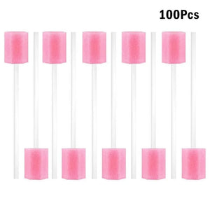 100-Pack Soft Disposable Oral Swabs - Sponge Sticks for Mouth & Dental Care