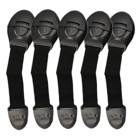 5 Pcs Drawer Safety Lock Set for Babies – Cabinet, Fridge, Toilet Lid Childproof Straps