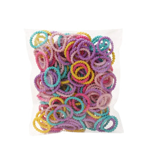 100pcs 2cm Colorful Hair-Safe Elastic Rubber Bands for Toddlers Baby Scrunchies Set