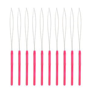 10 Pcs Hair Extension Loop Needle Pulling Hook Tool for Microlink Beads