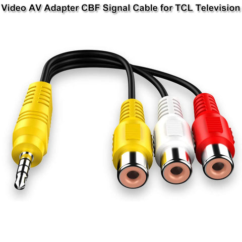 3.5mm to 3 RCA AV Video Adapter Cable for TV – Red White Yellow Female Connectors