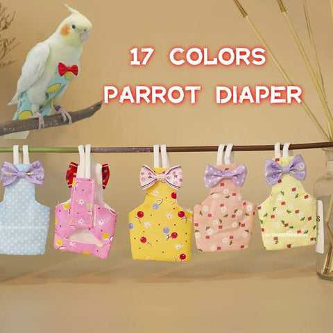 Bird Diaper Flight Suit, Medium/Large - Fits Cockatiels, Parakeets, Pigeons - Mess Control Accessory