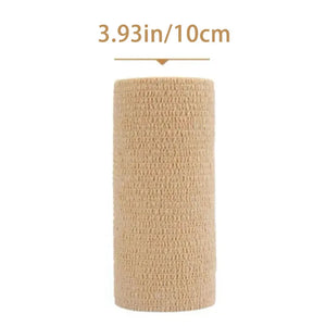 10 Rolls Elastic Breathable Self-Adhesive Bandage Tape for Sports, Finger, Wrist, Ankle, First Aid Wrap, Beige