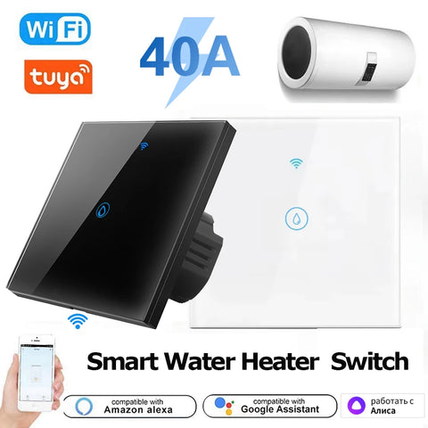 40A Smart Wifi Touch Switch for Water Heater, Boiler, AC - Works with Google Home, Alexa