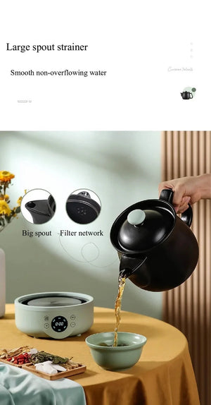 1.8L Smart Electric Ceramic Medicine and Soup Pot with Auto Keep Warm Function