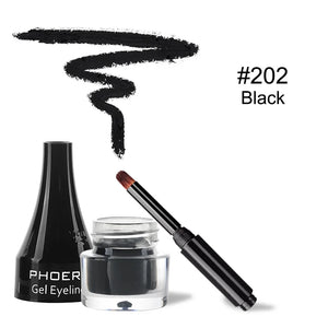 10-Color Waterproof Gel Eyeliner Set with Brush - Long-Lasting Eye Makeup Kit