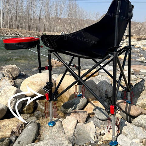 All Terrain Portable Fishing Chair with Backrest, Bait Disc, Bracket, Comfort Design, Foldable Banco De Pesca
