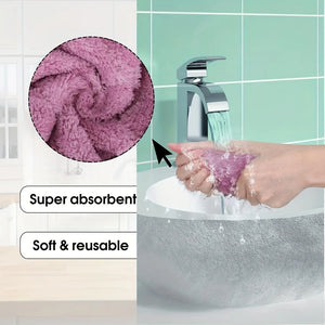 10-Pack Microfiber Dish Towels Set - Reusable Kitchen Cleaning Cloths