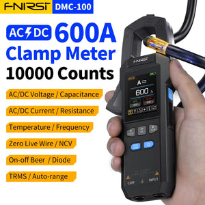 10,000 Counts DC/AC Current Voltage Clamp Meter USB Charger 600A Ampere Tester NCV Electrician Tool