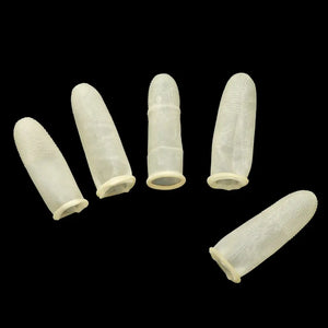 100pcs Natural Rubber Finger Cots Non-Slip Latex Finger Covers for Nail Art, Reusable Protective Fingertips Gloves