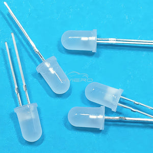 1000pcs 5mm Diffused LED Diodes, White/Red/Green/Blue/Yellow/Warm Light, 2-Pin 6000-6500K