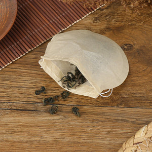 100 Eco-Friendly Biodegradable Drawstring Tea Bags 6x7cm for Loose Leaf & Herbal Filters