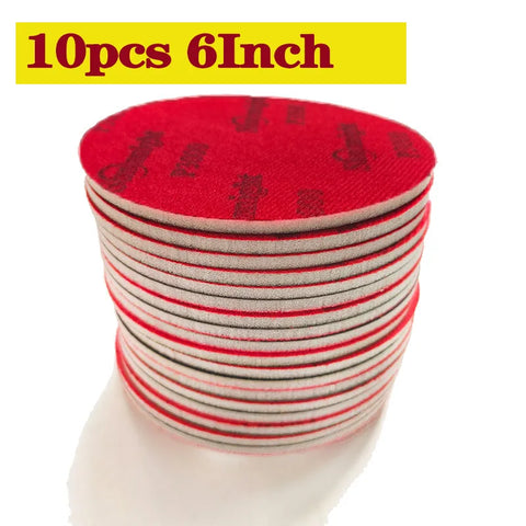 10 Pcs 6" Foam Flocking Sandpaper Discs, Wet Dry, 500-3000 Grit Abrasive for Grinding