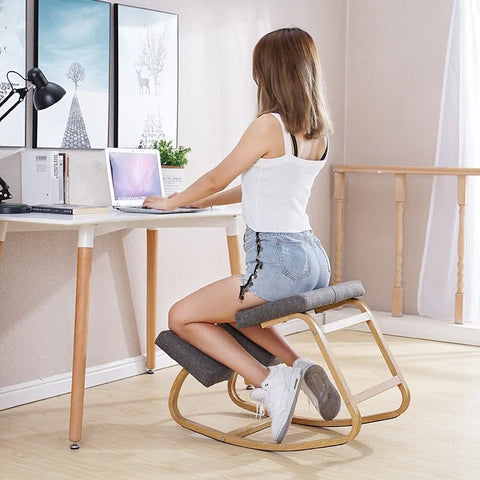 Ergonomic Kneeling Chair with Thick Cushion for Improved Posture in Home Office