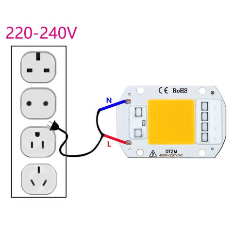 220V 50W LED COB Bulbs 5W-30W High Power Chip Light Indoor Outdoor Floodlight White