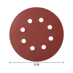 100pcs 5" 8-Hole Sandpaper 80-3000 Grit Mixed Self-Adhesive Sanding Discs Polishing Pads for Auto 125mm