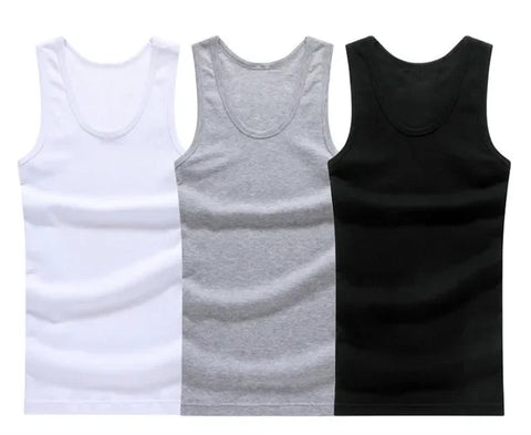 3-Pack Men's Cotton Sleeveless Tank Tops O-Neck Gym Undershirts Muscle Vest 4XL