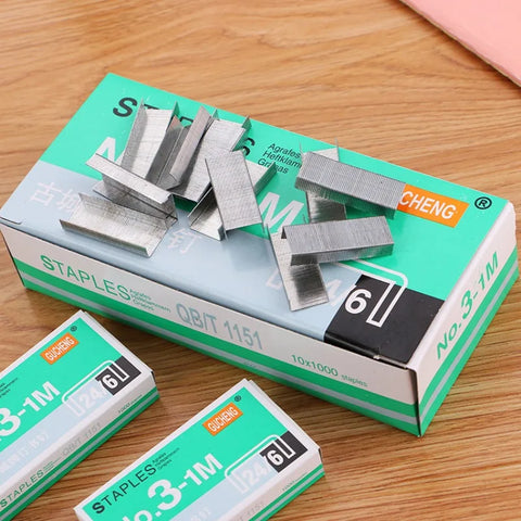 1000 Pcs Standard No. 12 Staples 24/6 for Office Binding and Stapler Use
