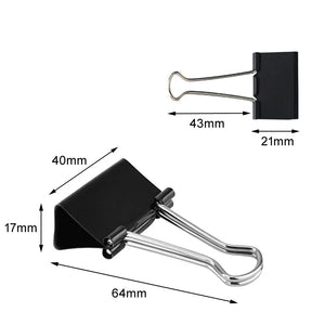 10 Pack Metal Binder Clips Assorted Sizes for Paper, Documents, Photos, Office and School Organization