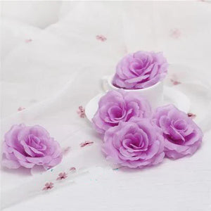 10 Black Silk Roses 8cm for Weddings, Events, Parties, Home Decoration