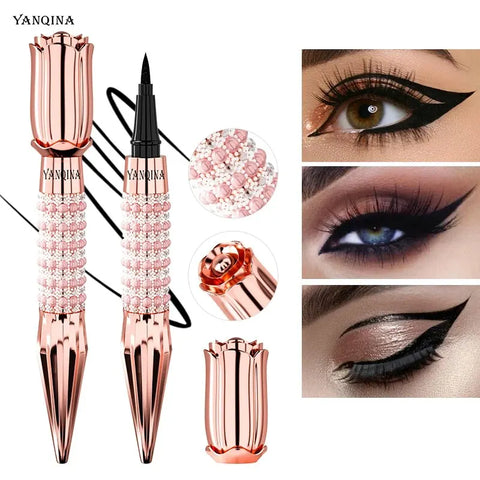 Black Glitter Waterproof Liquid Eyeliner - Long-lasting, Smudge-proof, Quick-dry