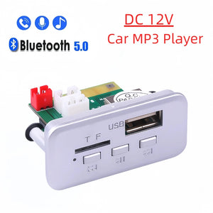 "12V Bluetooth 5.0 Car MP3 Player Kit with USB, TF, FM Radio, Wireless Audio Receiver Decoder Board"
