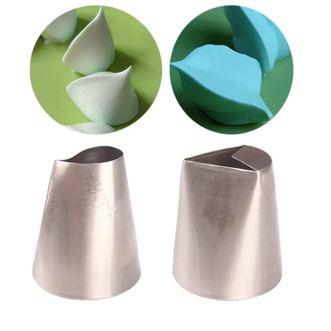 2-Piece Cake Decorating Tips Set for Leaf & Drop Designs - Perfect for Cakes, Cupcakes, Pastries