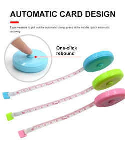 1.5m 60in Black Double Sided Auto Retractable Sewing Measuring Tape Flexible Tool