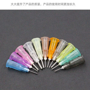 100pcs Precision Glue Dispensing Syringe Needle Tips 6.5mm for 19g-27g Gauge Solder Paste