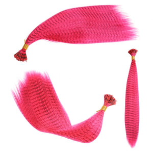 10 Pcs Colored Feather Hair Extensions I Tip Synthetic Zebra Strands Hairpiece
