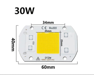 10-pack 50W AC220V LED COB Chips for DIY Floodlight Spotlight Lamp