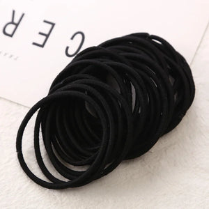 10 Pack Black Blue Elastic Hair Ties for Ponytails - Durable Rubber Band Hair Accessories