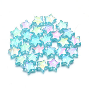 100pcs AB Color Star Acrylic Beads for DIY Jewelry Making Necklace Bracelet Spacer Charms