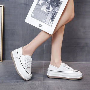 Women's Platform Sneakers 2025 - Fashion Lace-Up Walking & Running Shoes, Comfortable & High Quality