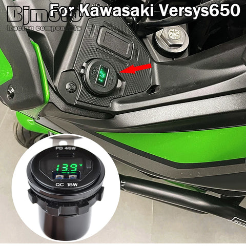 2023 USB-C Socket Charger for Kawasaki Versys 650 2022-2024