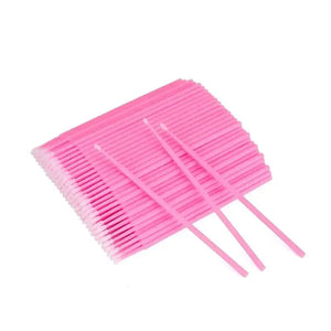 100-Pack Pink Disposable Mascara Wands - Eyelash Brushes for Makeup