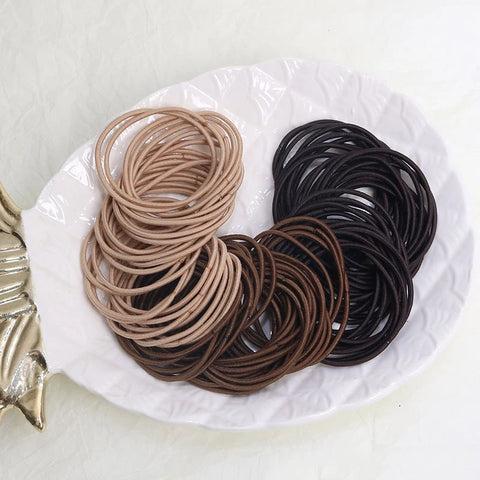 100pcs Elastic Hair Ties Rubber Bands Thin Ponytail Scrunchies for Women Men Hair Accessories