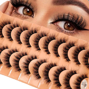 10 Pairs 3D Mink False Eyelashes Set - Long Natural Volume Lash Extensions