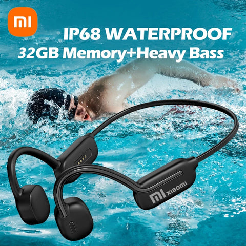 Bone Conduction Bluetooth 5.3 Wireless Headset IPX8 Swimming Headphones with 32GB MP3 Sport Earbud