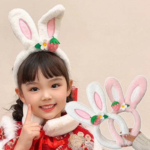 2024 Plush Bunny Ears Headband Rabbit Hair Hoop Easter Party Cosplay Headdress