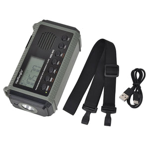 10,000mAh Solar Hand Crank Radio FM/AM/SW/WX with USB Charging, LED Flashlight, Reading Lamp, Power Bank Emergency Charger