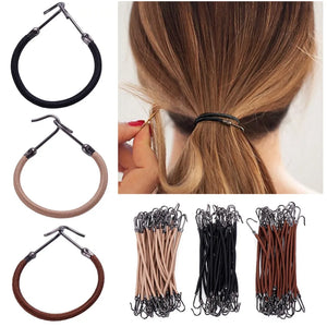 100-Pack Non-Slip Hair Ties - Colorful Elastic Bands for All Hair Types
