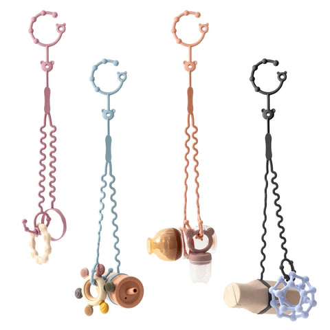 Adjustable Baby Pacifier Chain with Clips and Teether Toy for Stroller Accessories