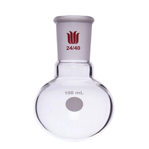 Borosilicate Glass Round Bottom Flask, Joint 24/40, 25ml-5000ml Capacity, Single Neck Ball Bottle