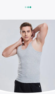 Men's Seamless Sleeveless 100% Cotton Undershirt, Large Size O-Neck, Soft Breathable Summer Singlet T-Shirt