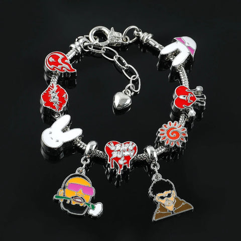 Bad Bunny Fan Bracelet: Puerto Rican Singer Jewelry, Cute Punk Gothic Metal Bangles, Accessories Wristbands